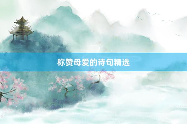 称赞母爱的诗句精选