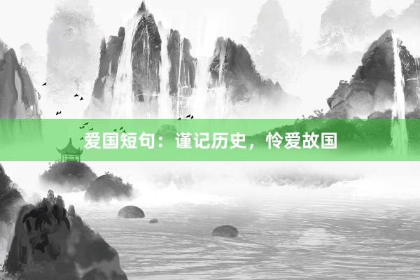 爱国短句：谨记历史，怜爱故国