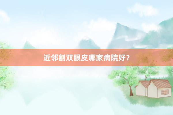 近邻割双眼皮哪家病院好？