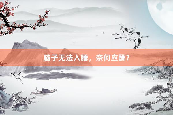 脑子无法入睡，奈何应酬？